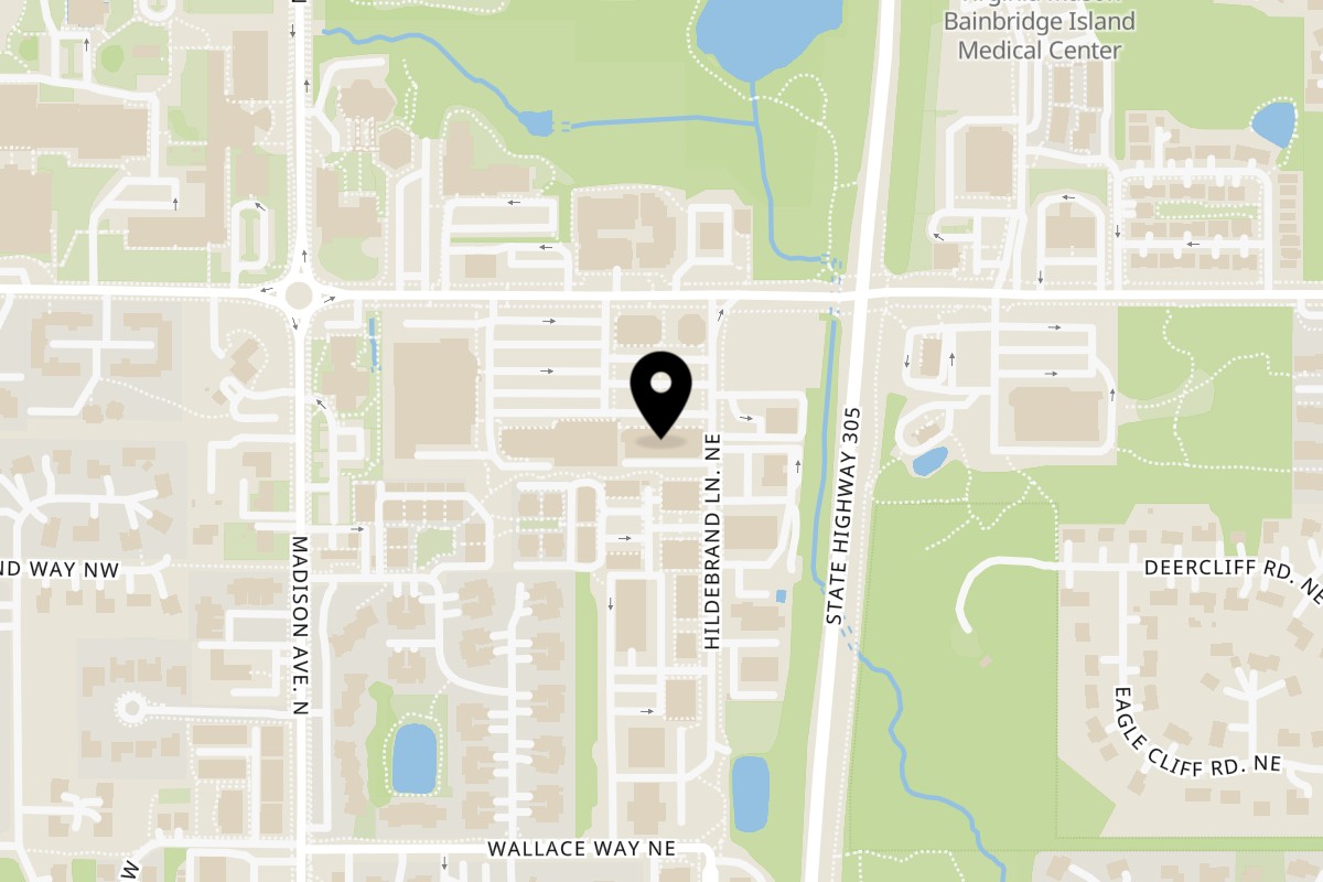 Map showing the location of Miguelito's Cocina Mexicana on 321 High School Rd NE Suite D-4 in Bainbridge Island